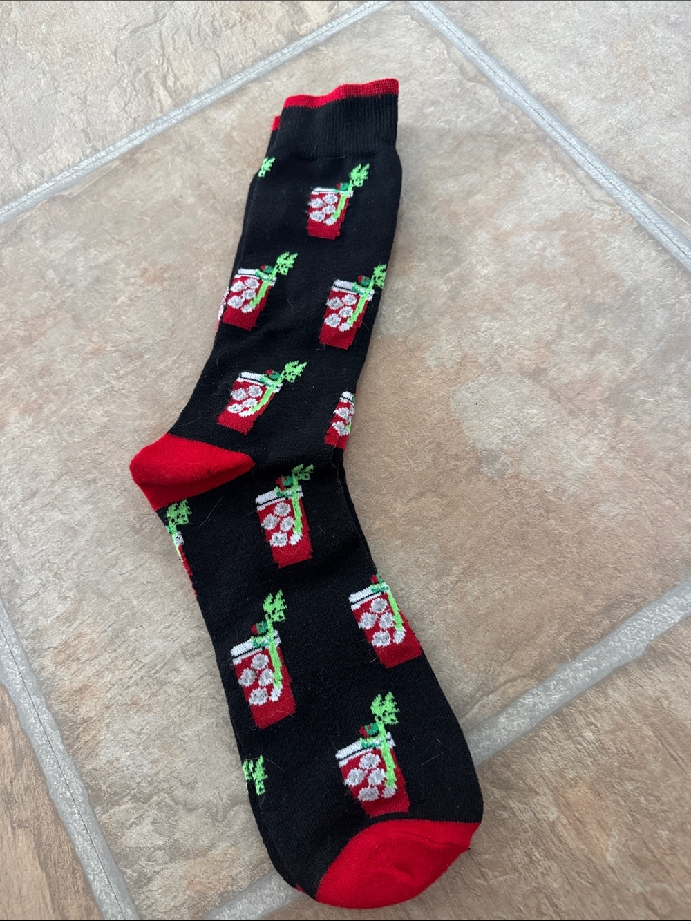 Men's Black Socks with Bloody Mary's all over print - fits 7-11